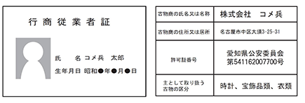 行商従業者証
